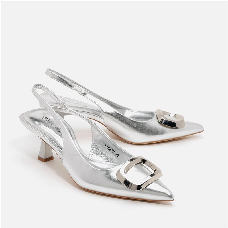 נעל עקב כסף 39