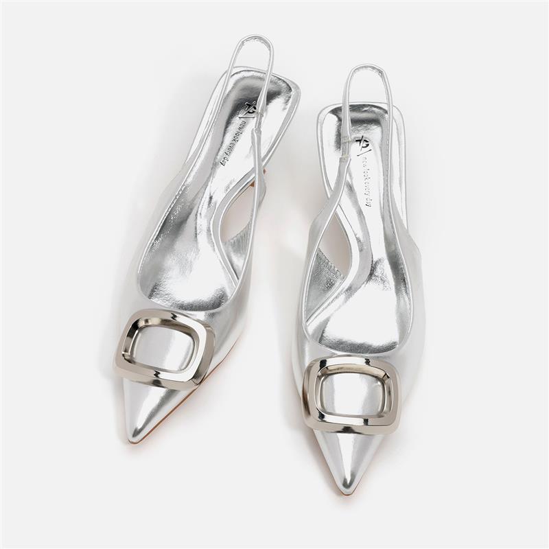 נעל עקב כסף 39