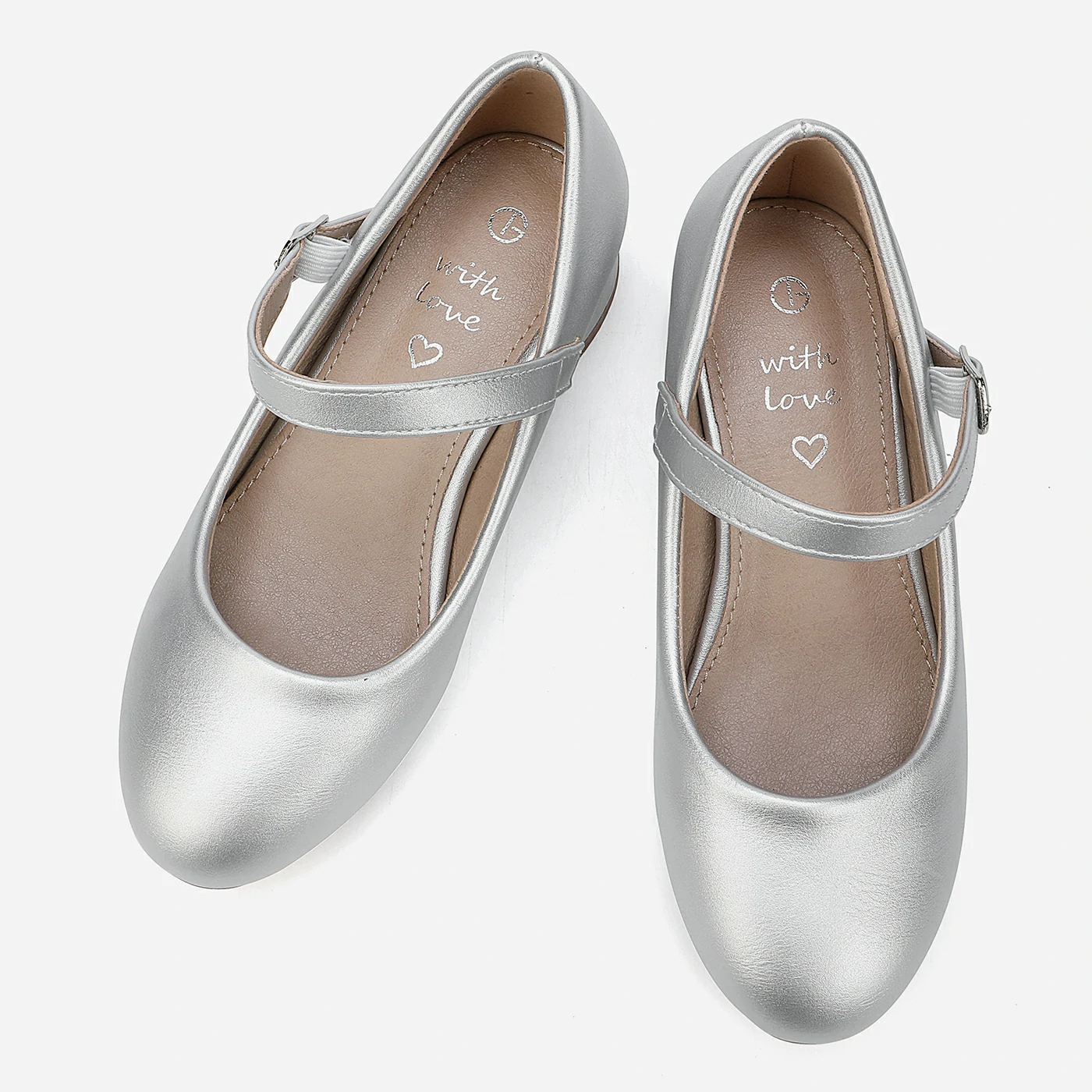 נעל שטוחה כסף 30