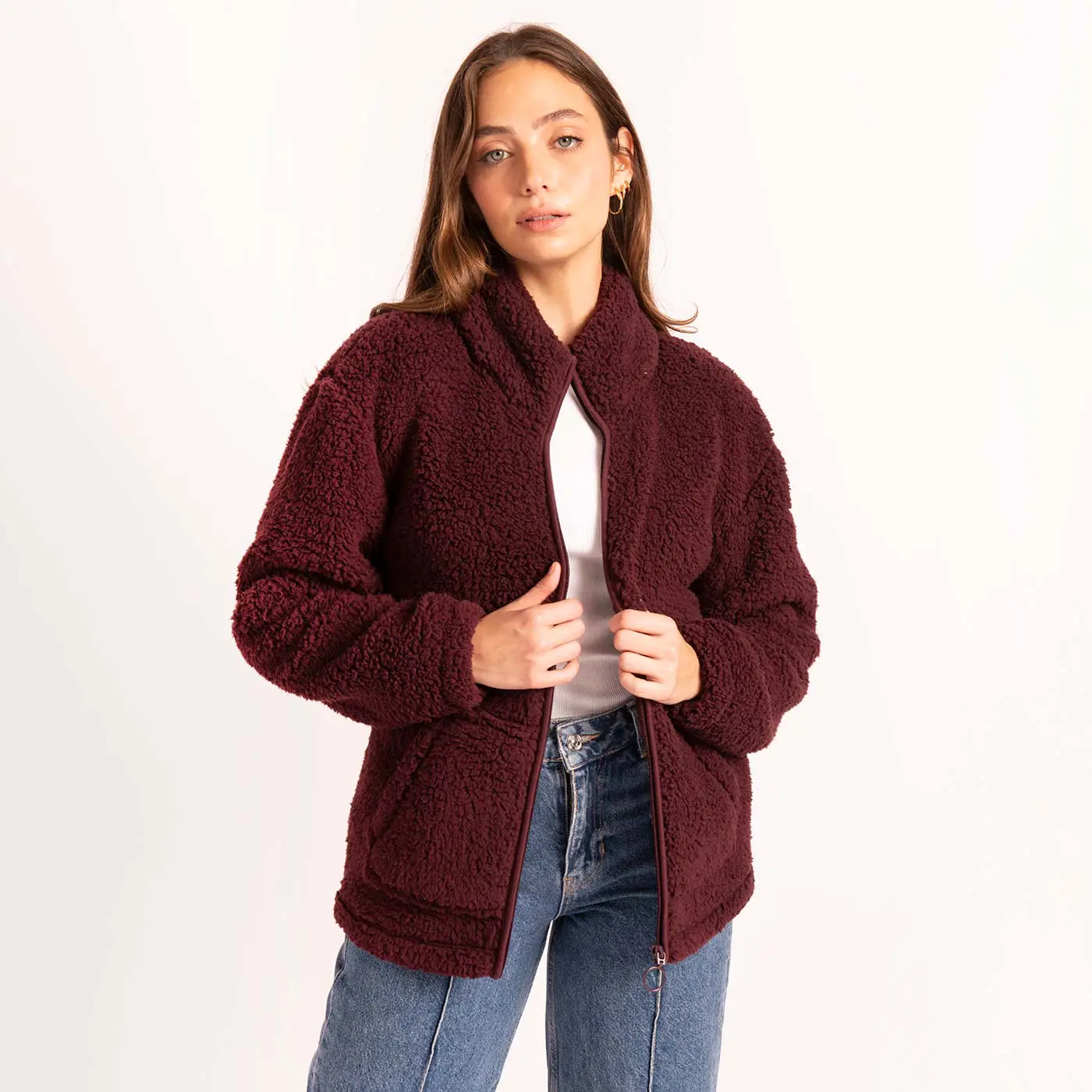 ג"קטים ומעילים בורדו XL