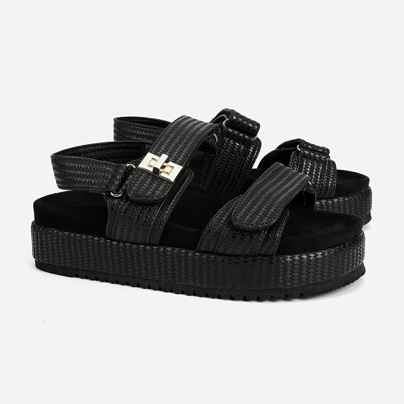 סנדל פלטפורמה שחור 41