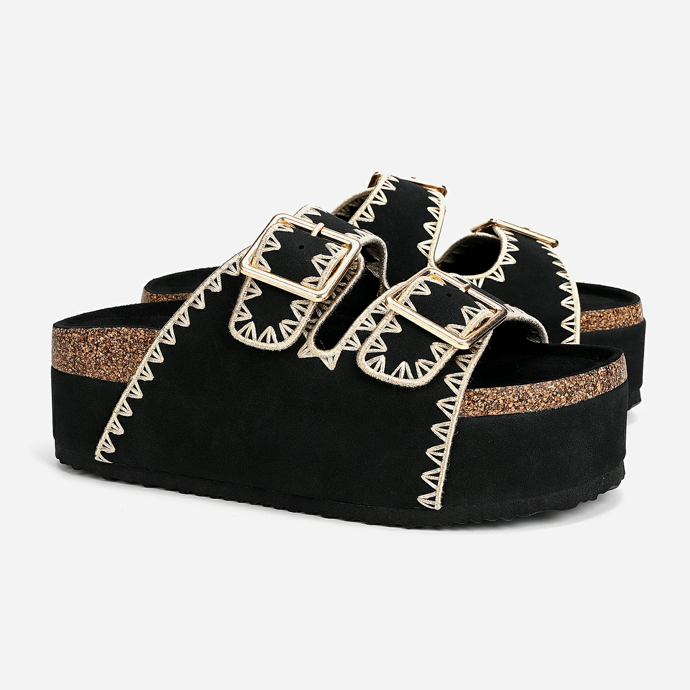 כפכף פלטפורמה שחור 40