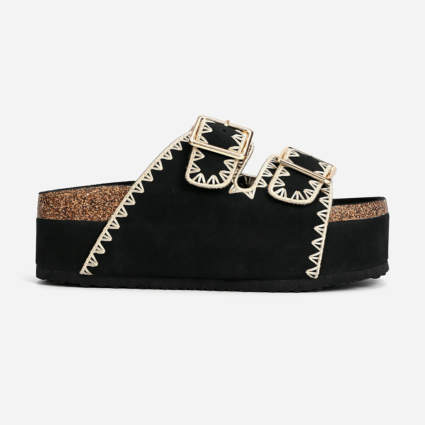 כפכף פלטפורמה שחור 40