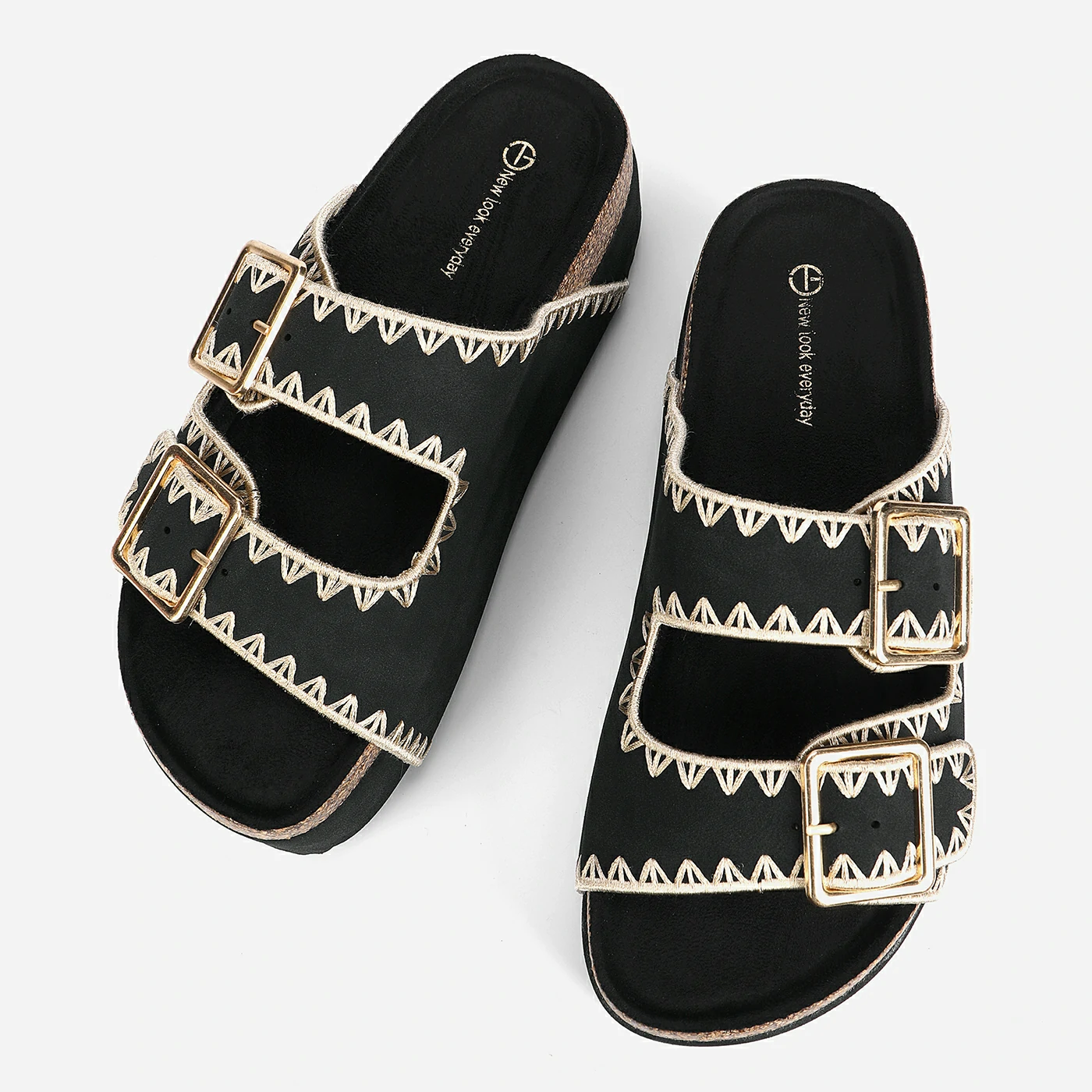 כפכף פלטפורמה שחור 40