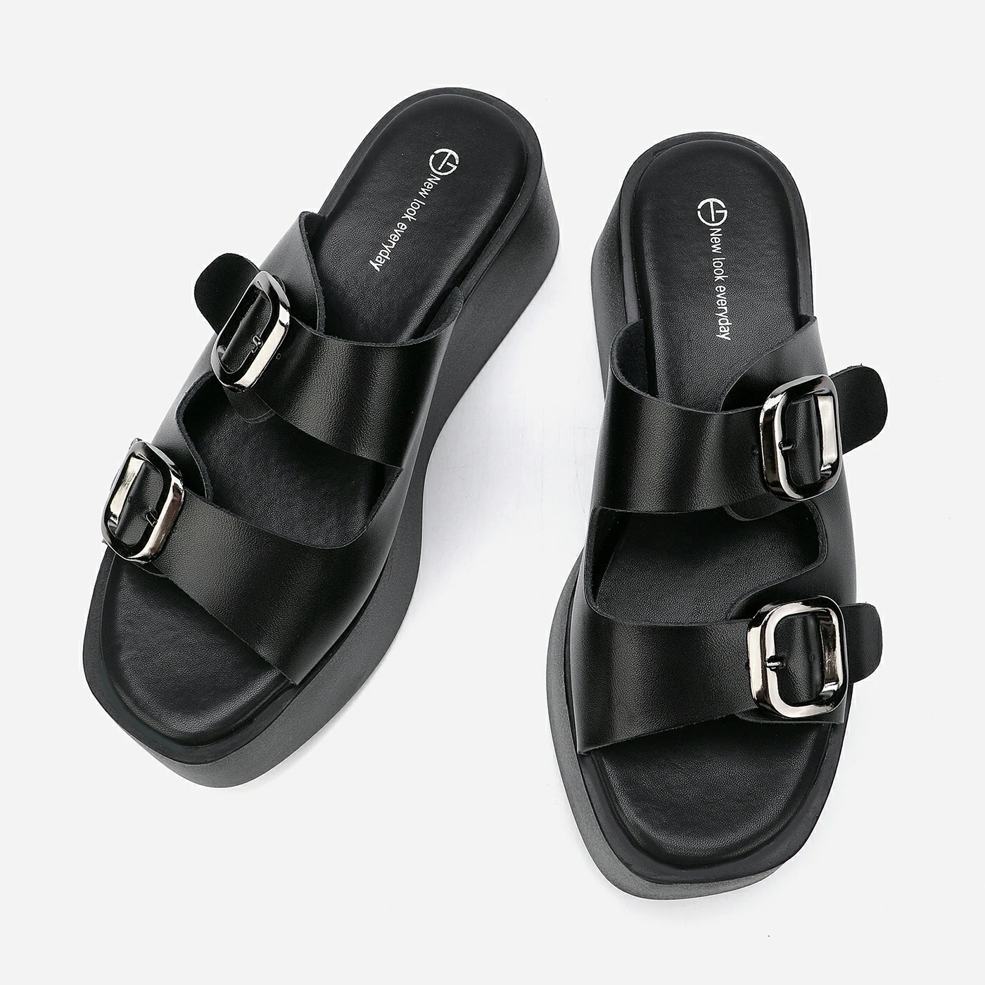 כפכף פלטפורמה שחור 36