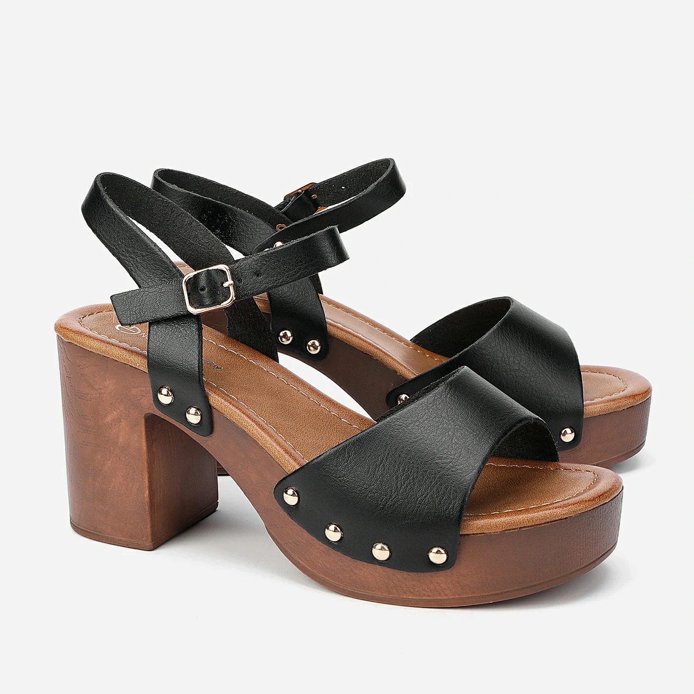 סנדל עקב שחור 36