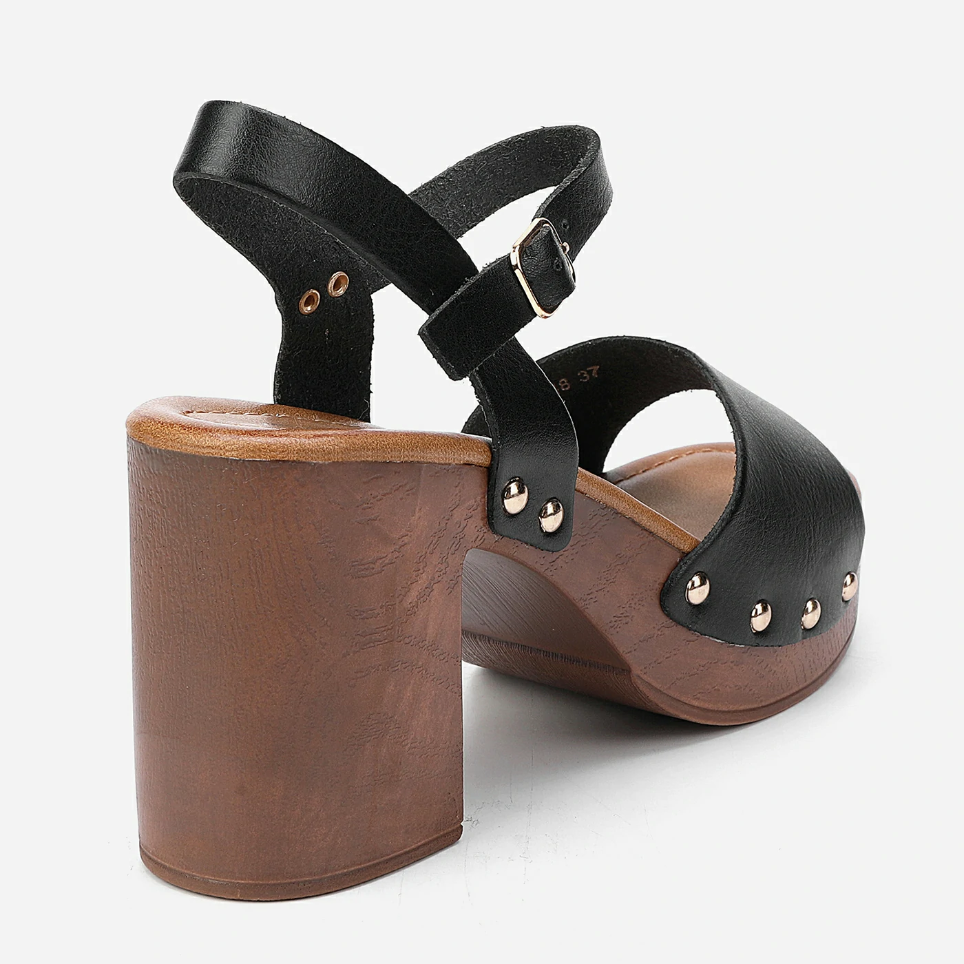 סנדל עקב שחור 36