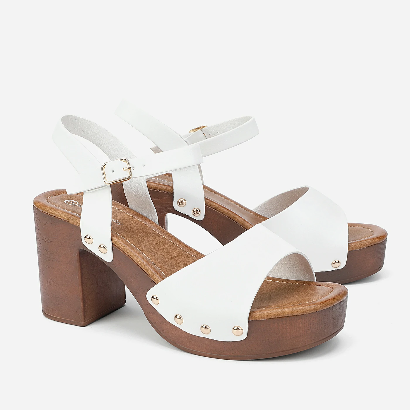 סנדל עקב לבן 40