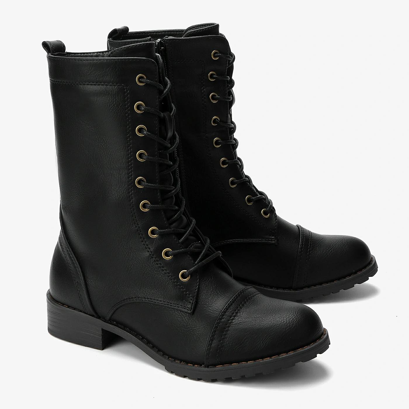 מגף שטוח שחור 37