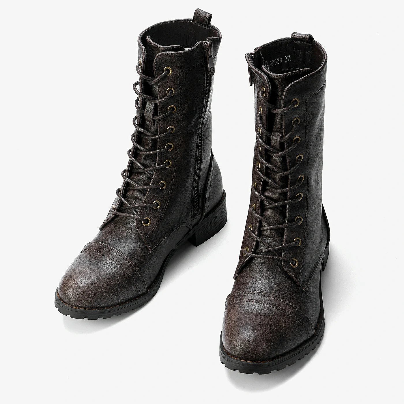 מגף שטוח חום 37