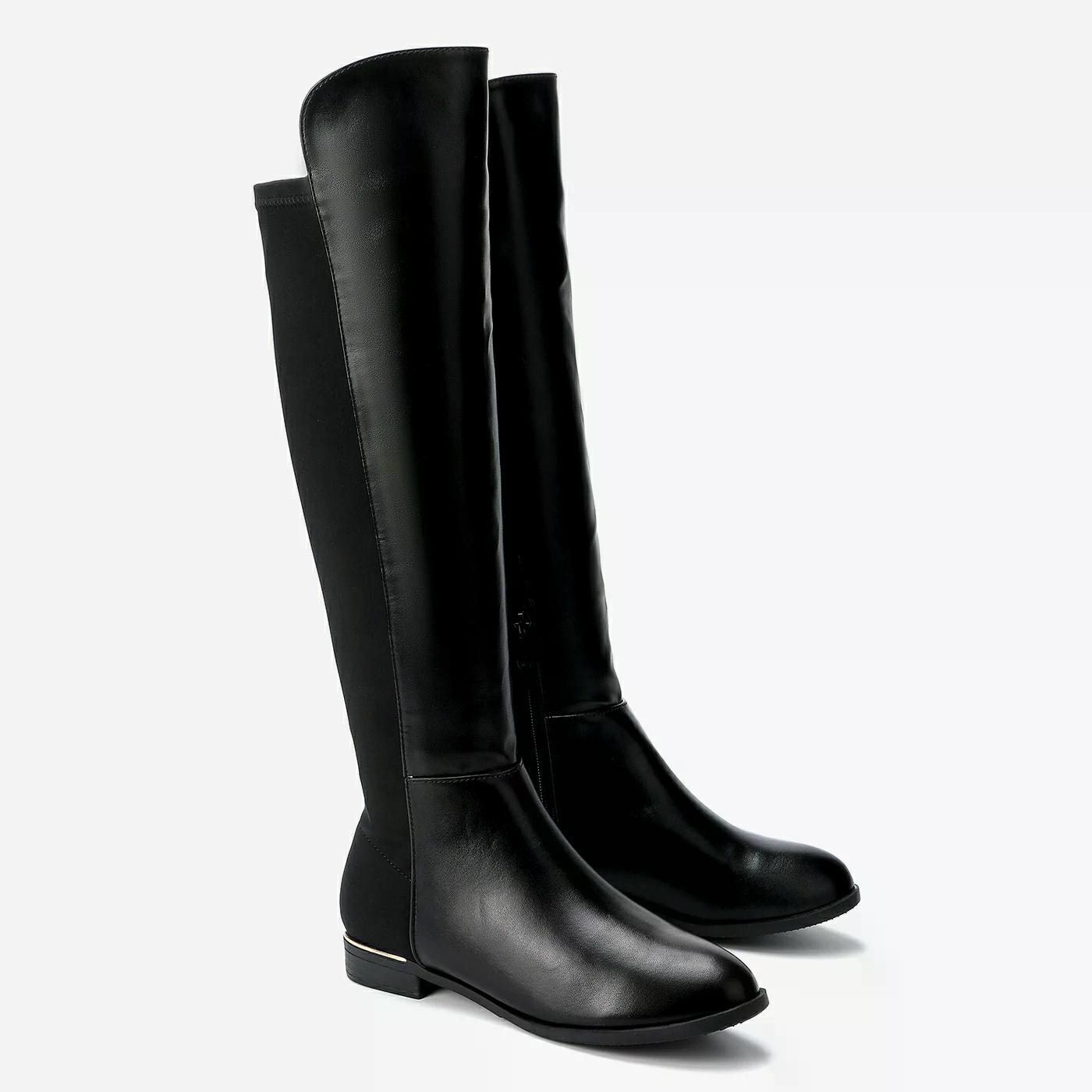 מגף שטוח שחור 37