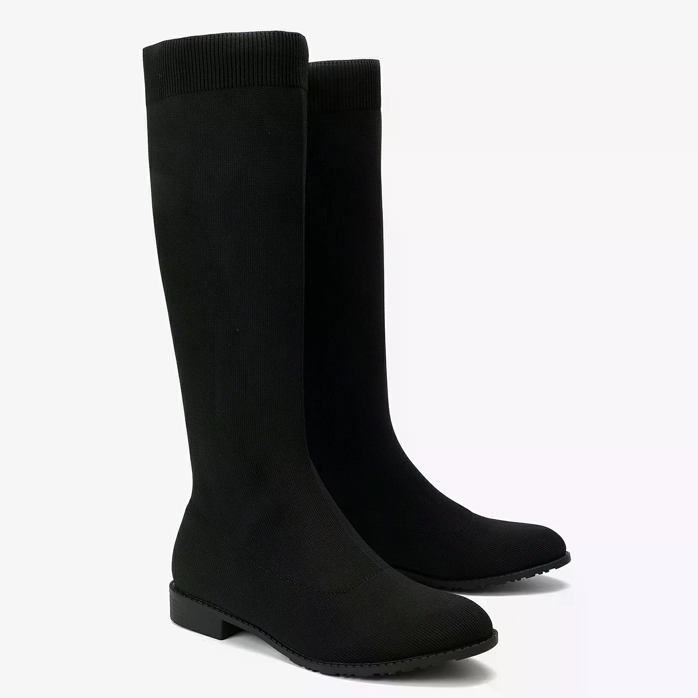 מגף שטוח שחור 40