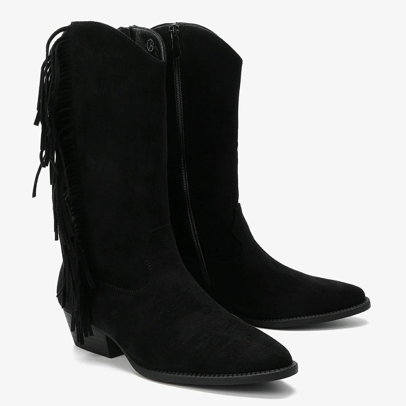 מגף עקב שחור 39