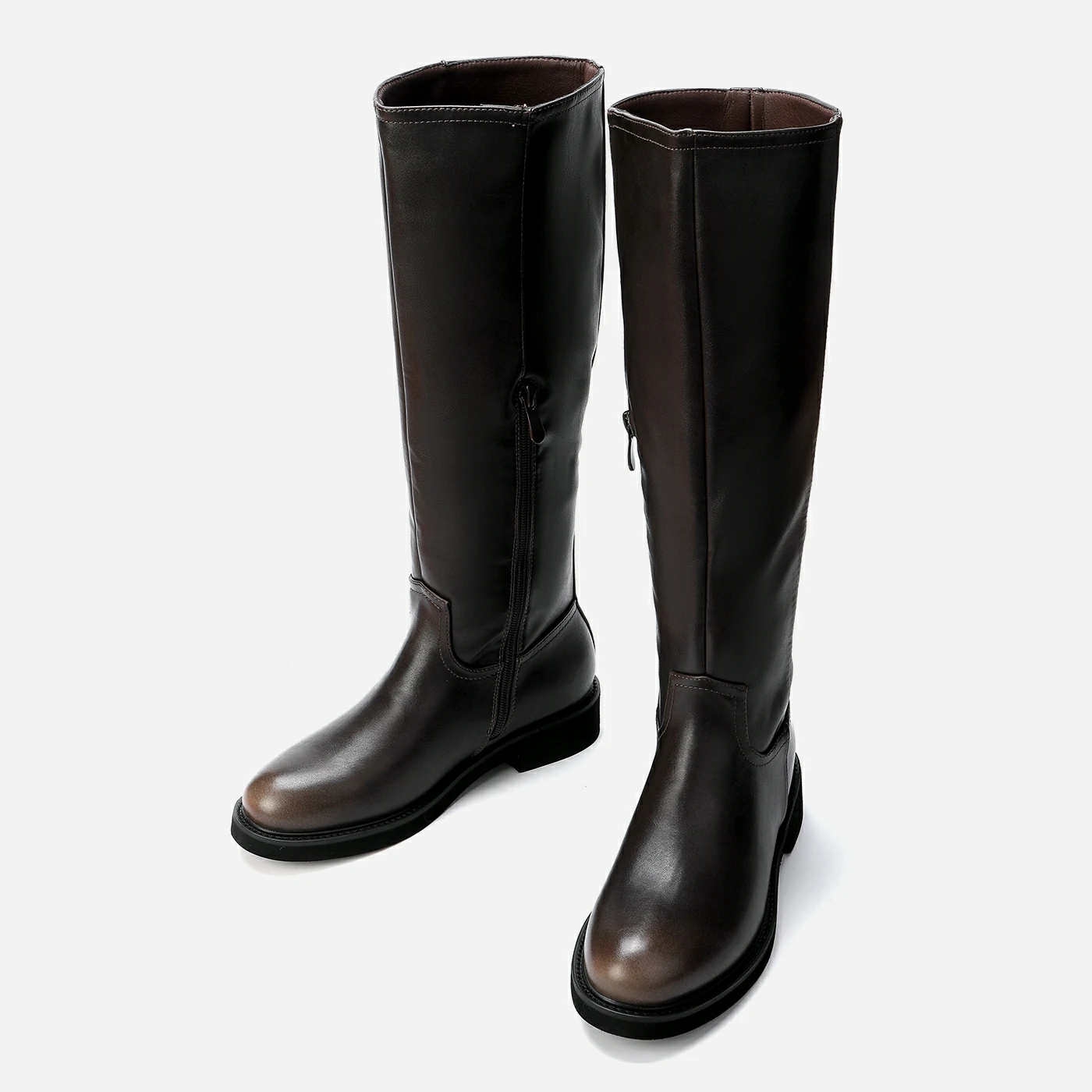 מגף שטוח חום 37