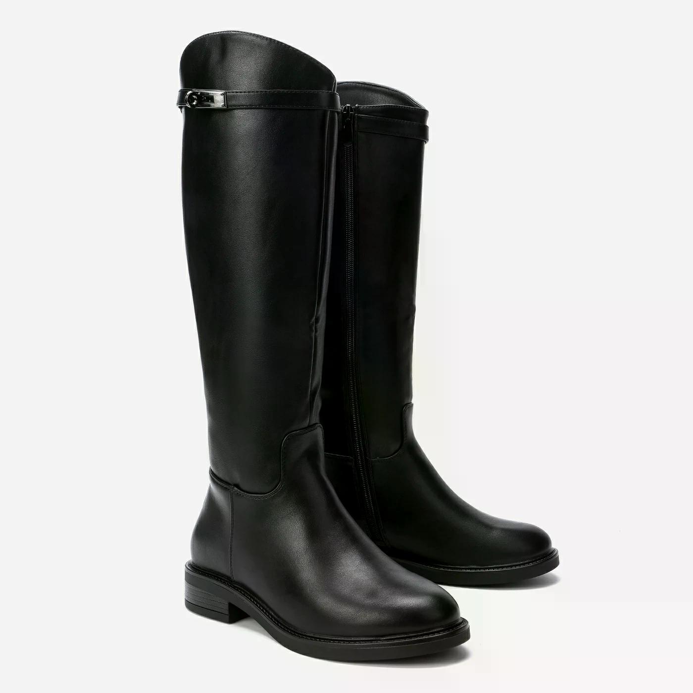 מגף שטוח שחור 38