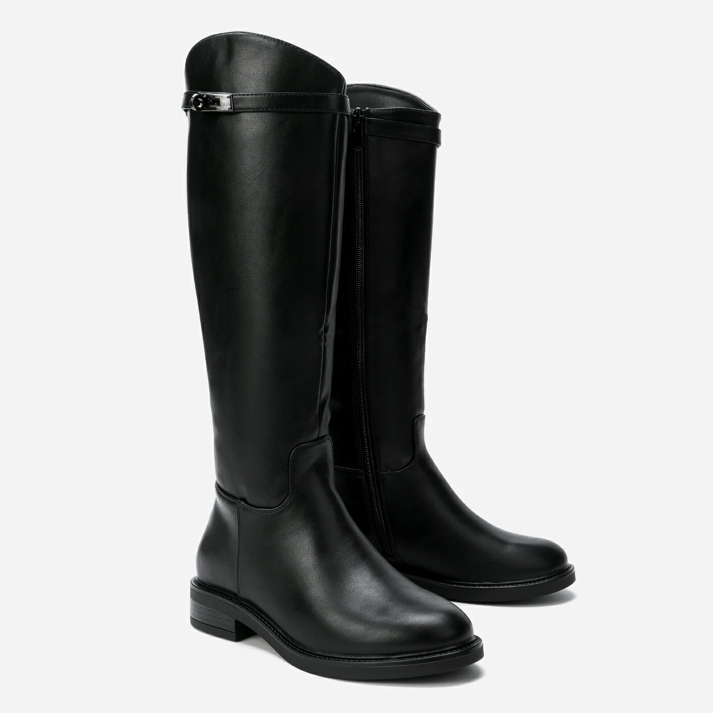 מגף שטוח שחור 39