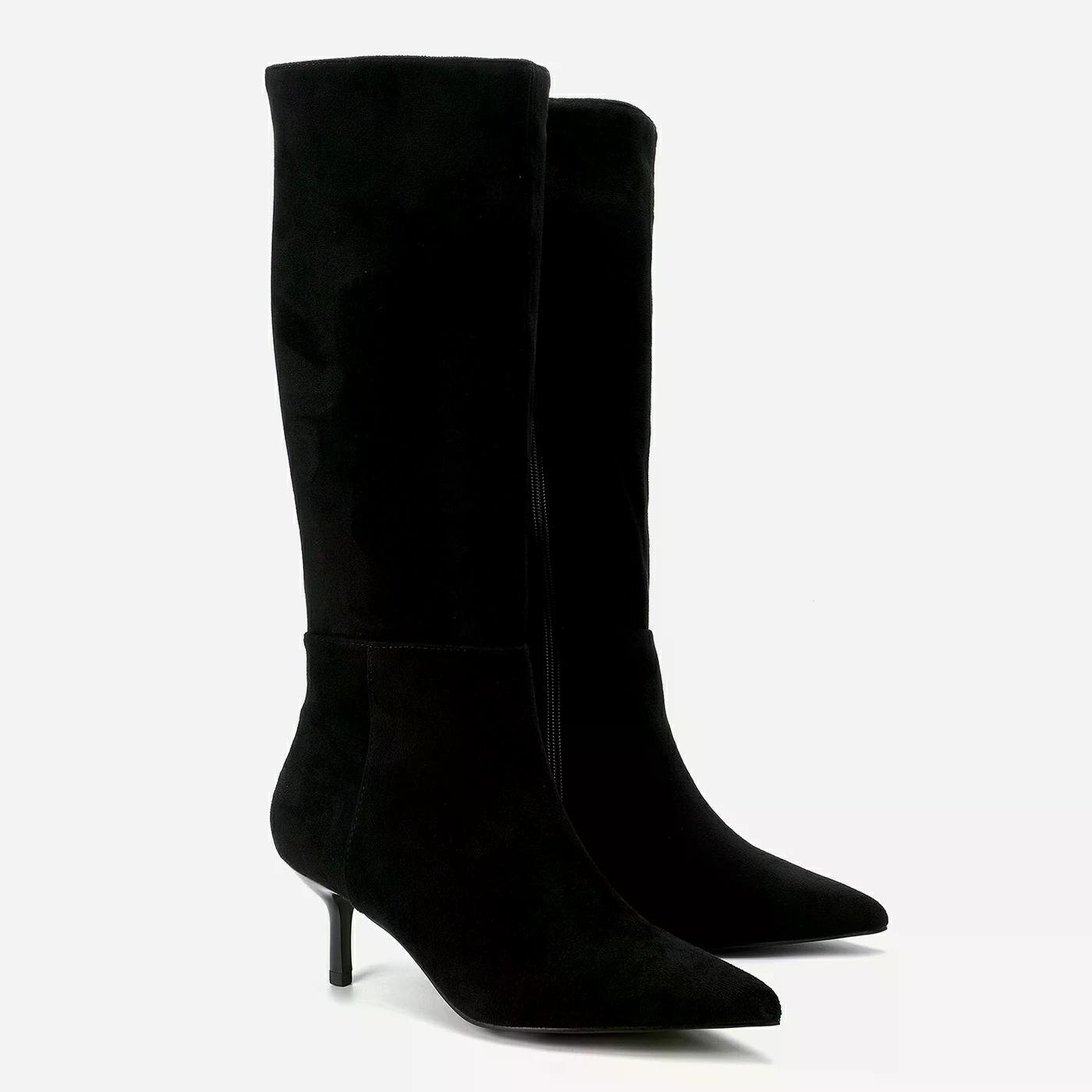 מגף עקב שחור 38