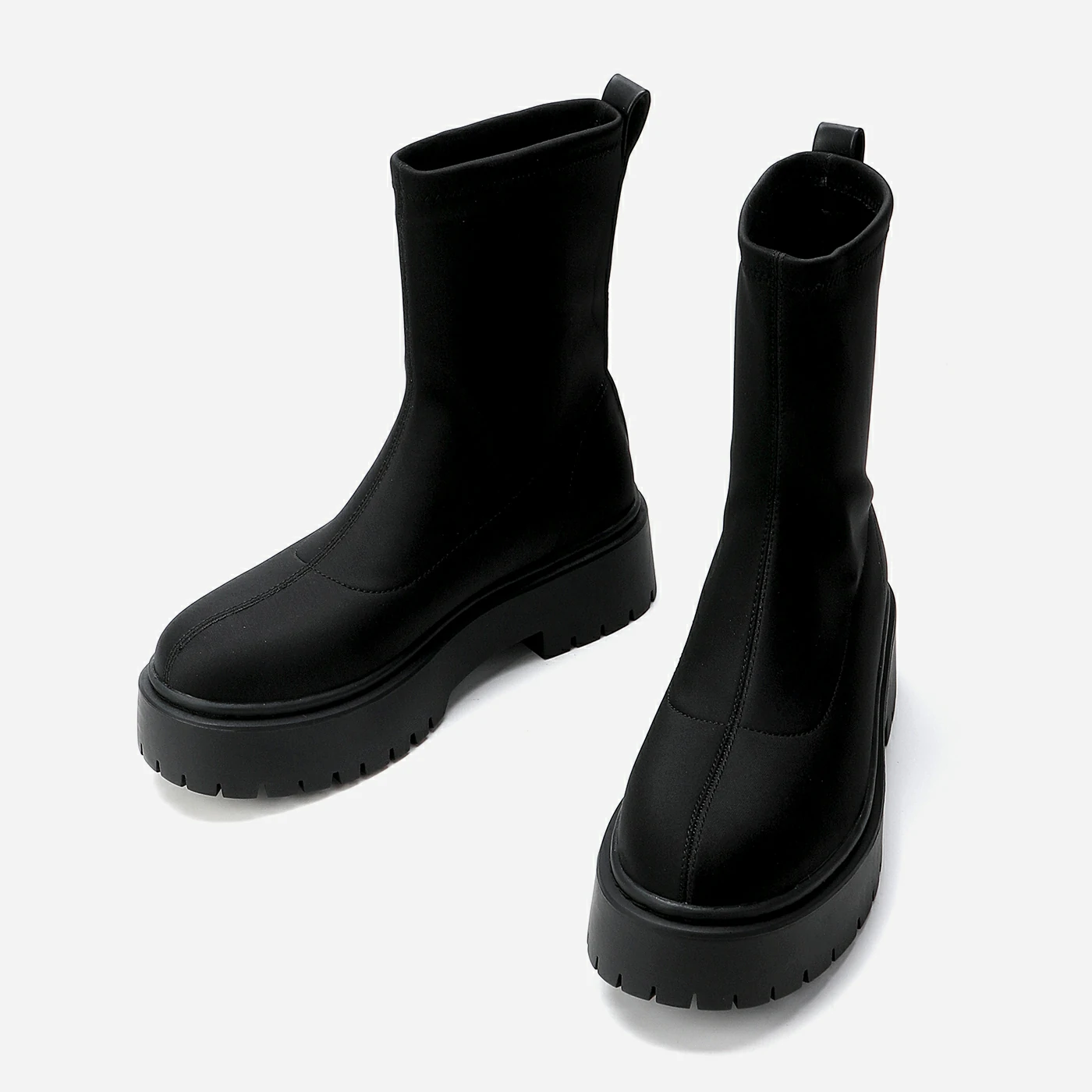 מגפון עקב שחור טקסטיל 39