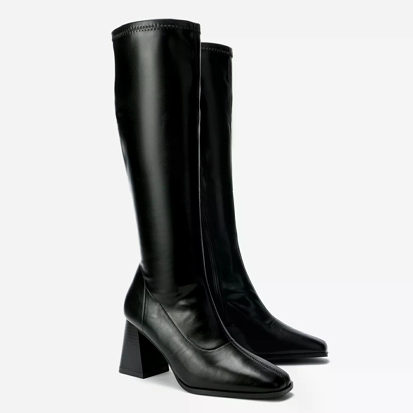 מגף עקב שחור 40