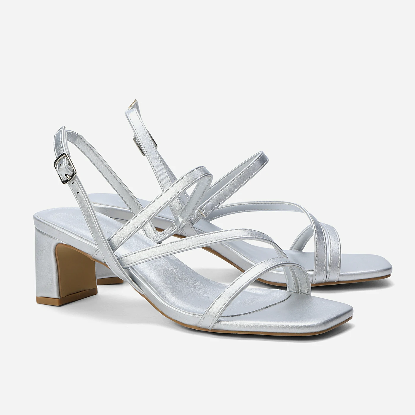 סנדל עקב כסף 37