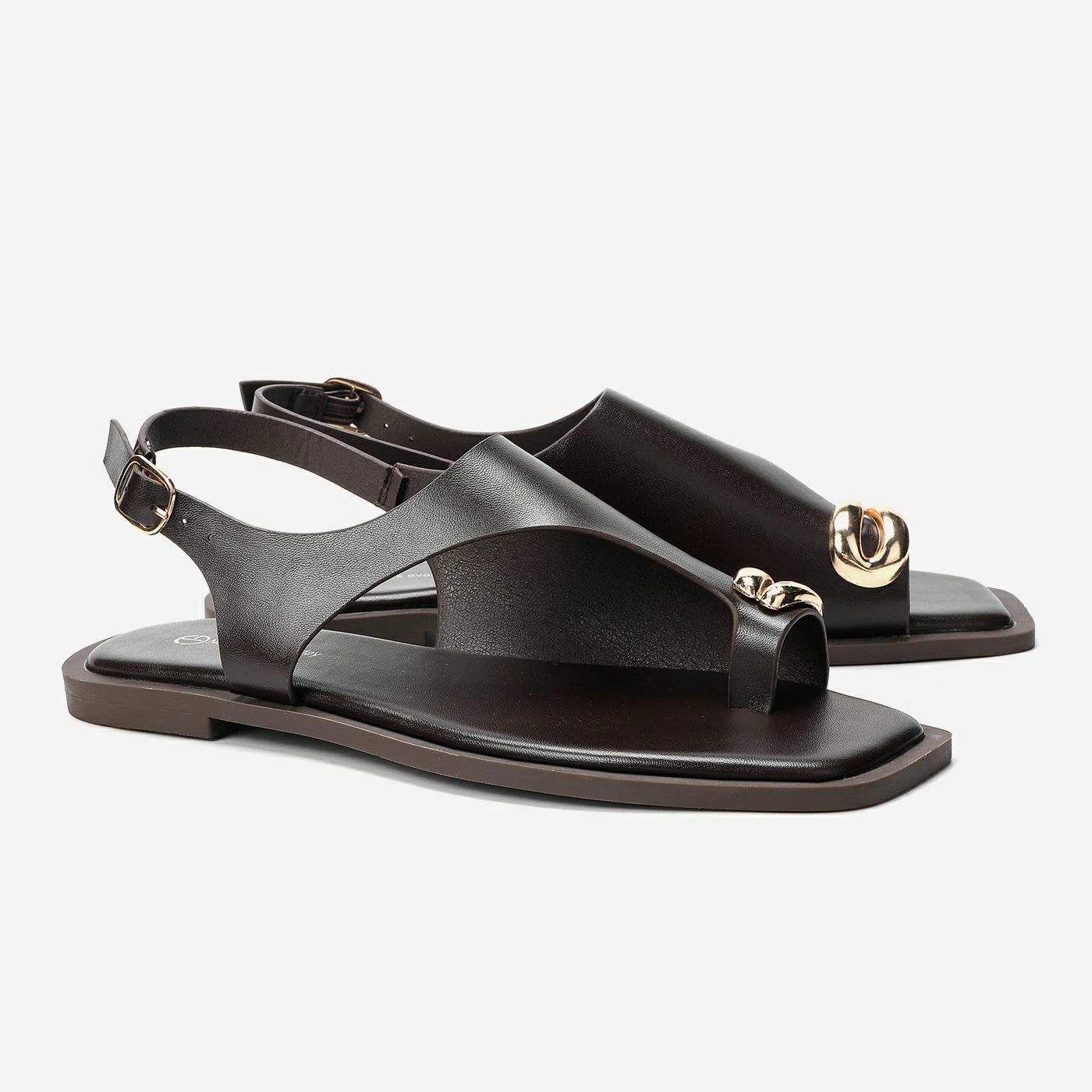 סנדל שטוח חום 41