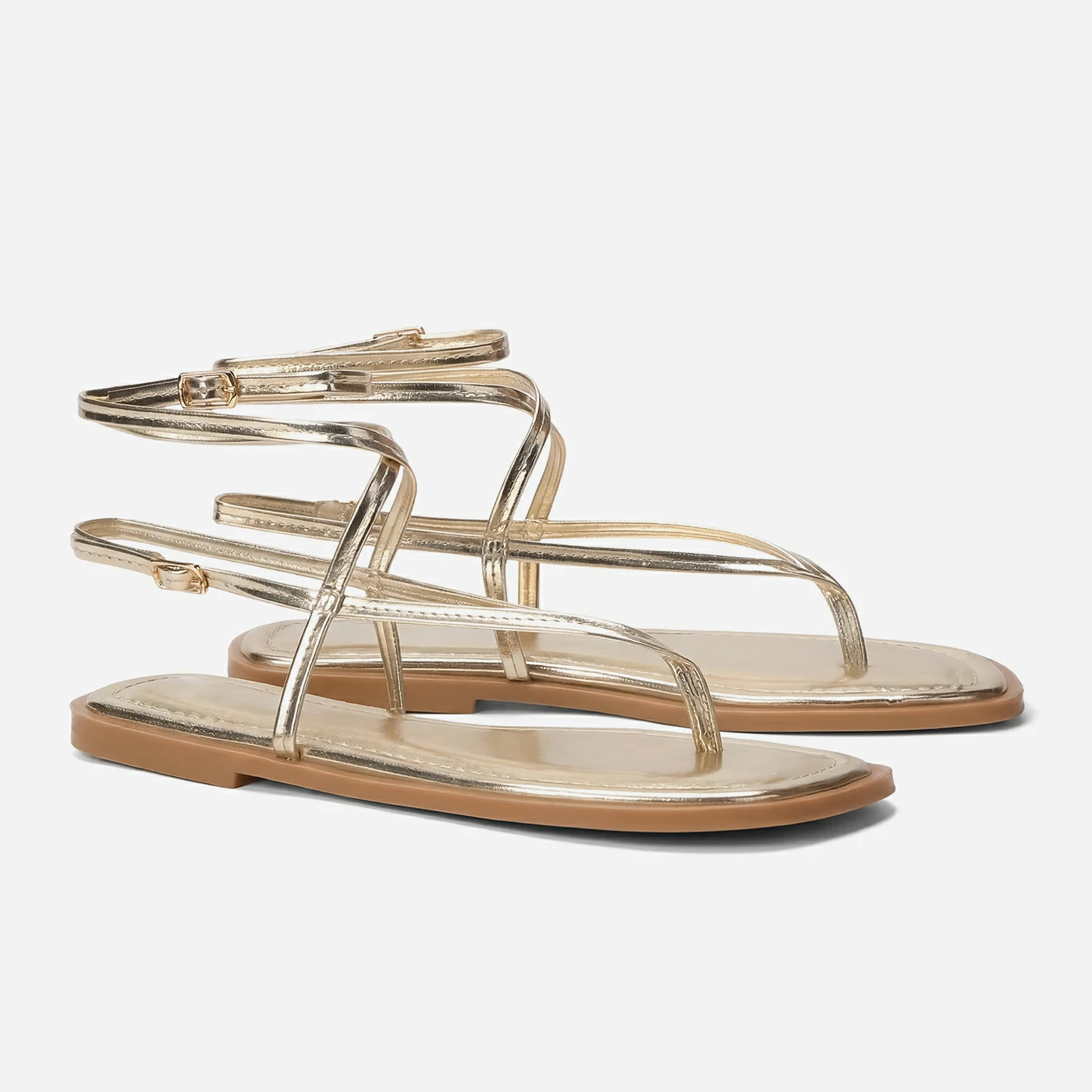 סנדל שטוח זהב 36