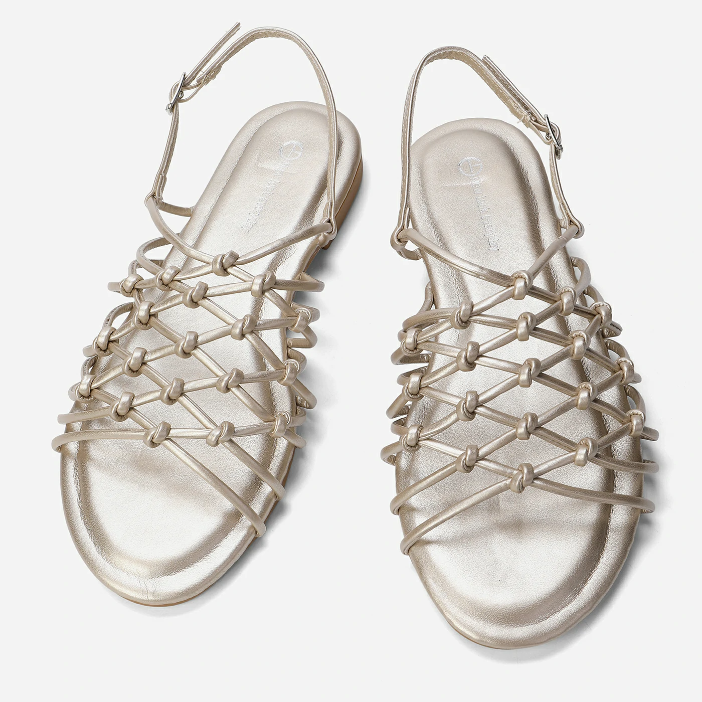 סנדל שטוח זהב 37