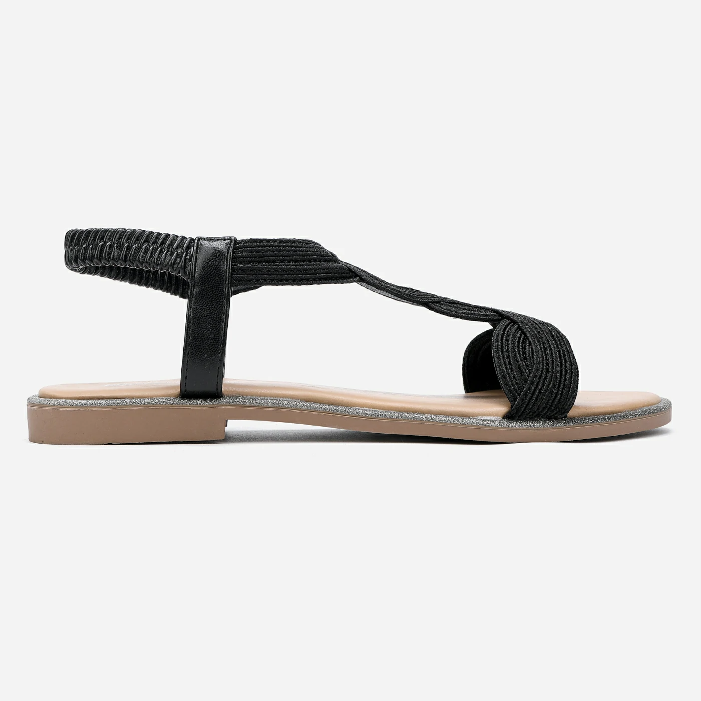 סנדל שטוח שחור 36