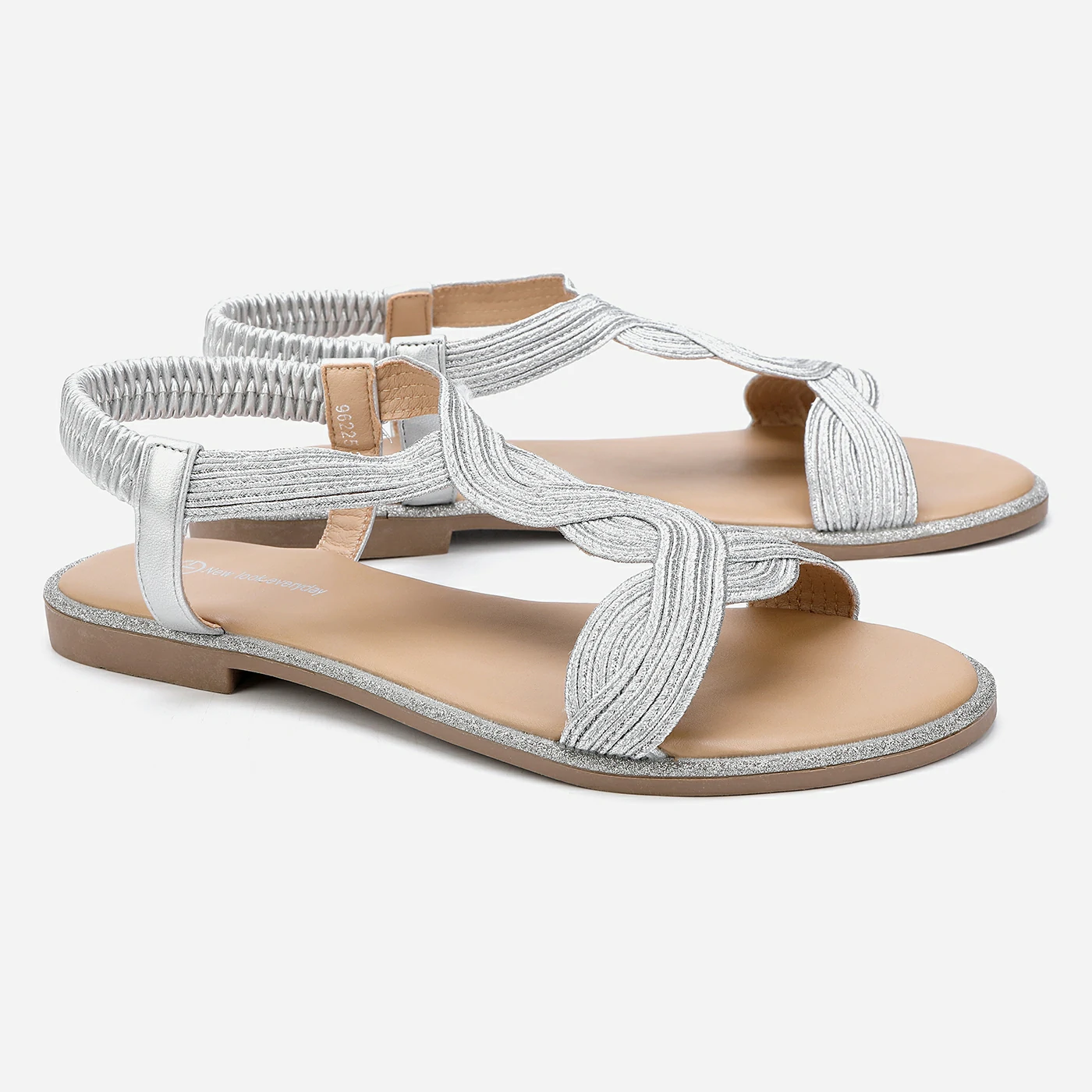 סנדל שטוח כסף 40