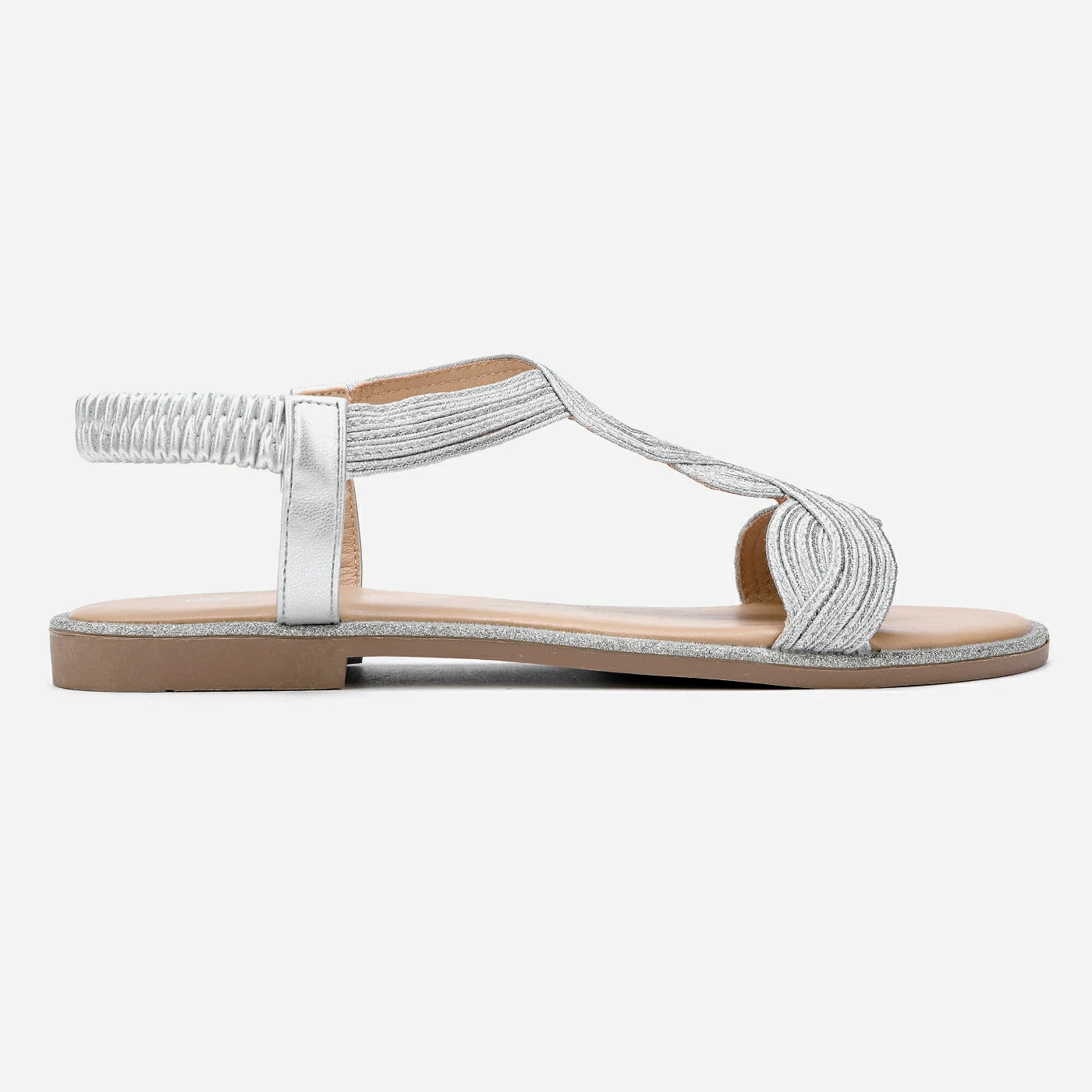 סנדל שטוח כסף 40