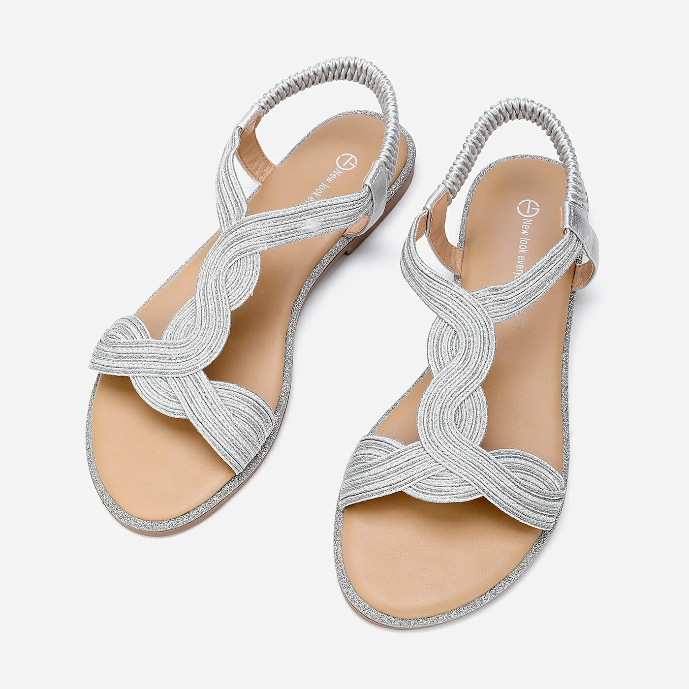 סנדל שטוח כסף 40