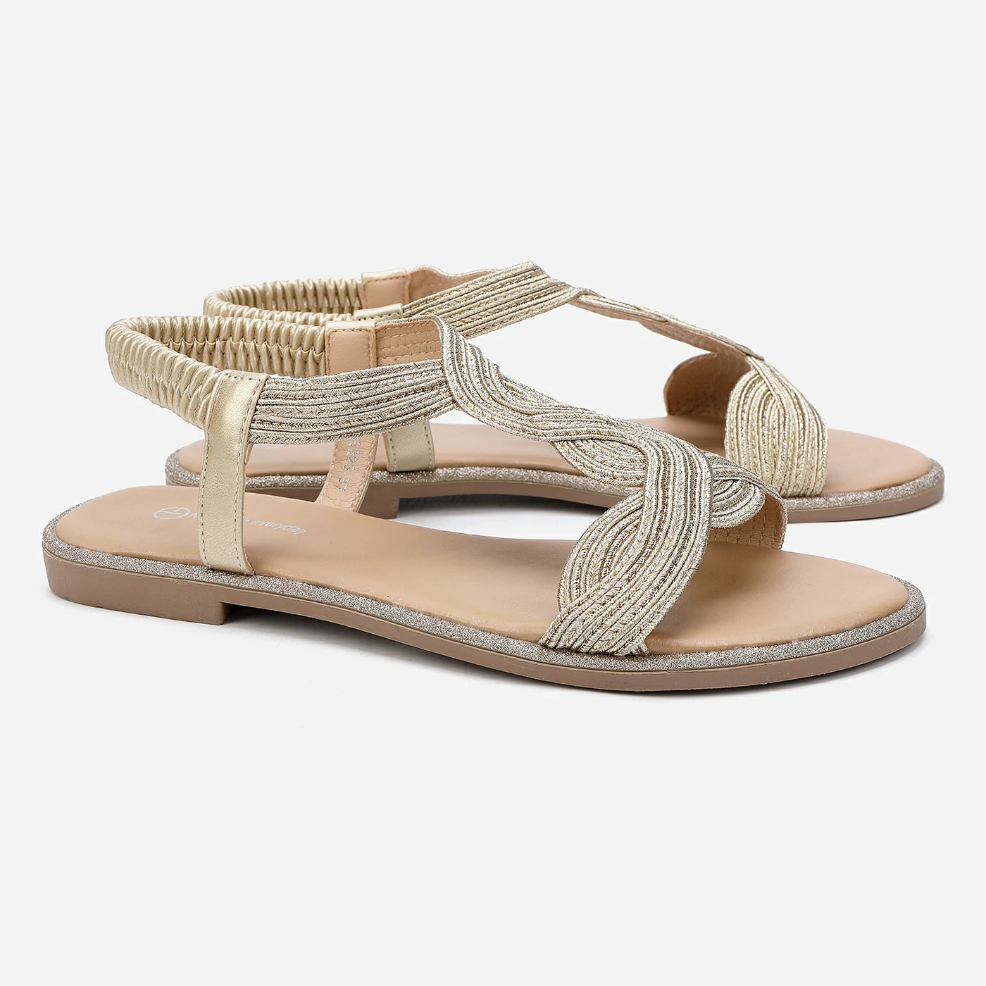 סנדל שטוח זהב 41