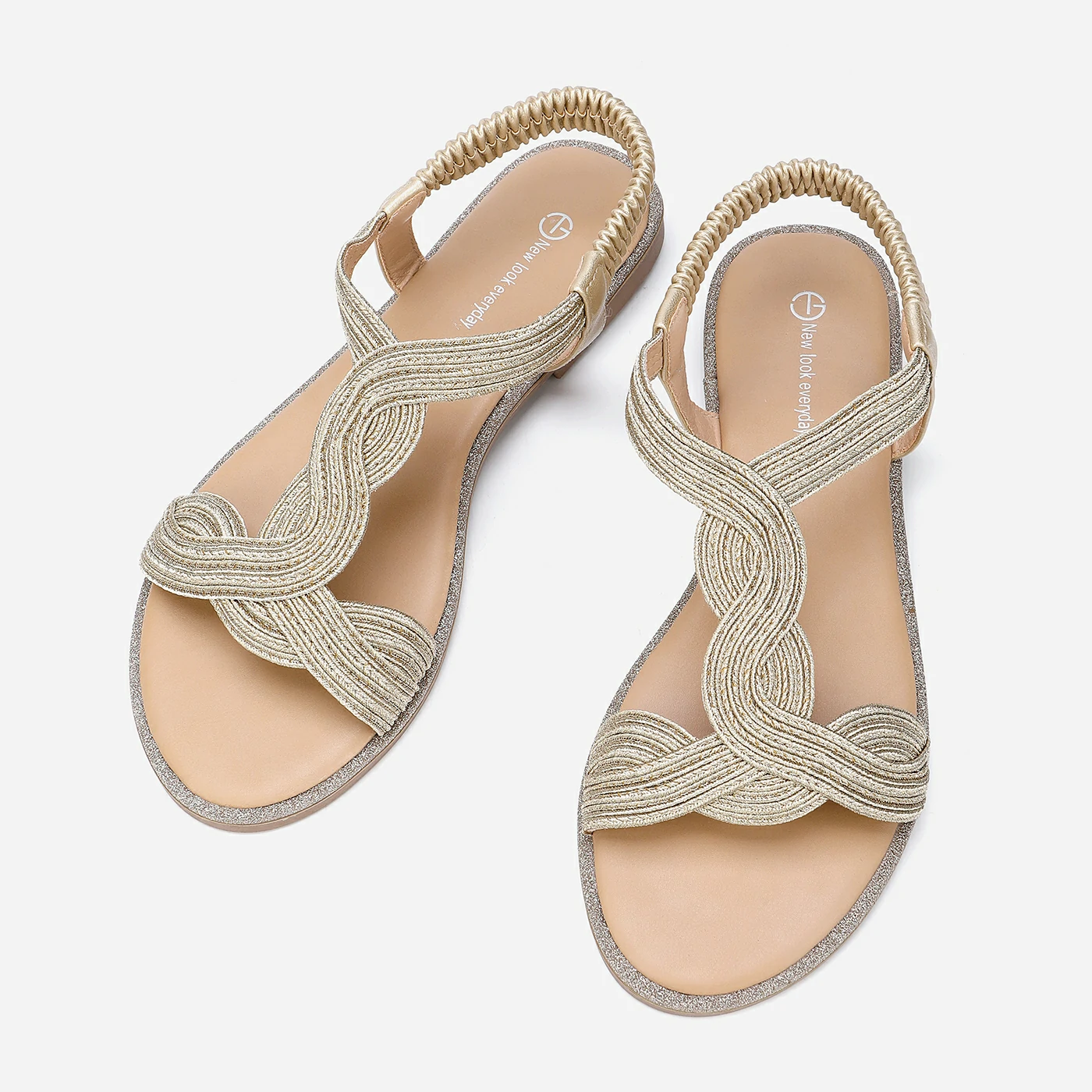 סנדל שטוח זהב 41