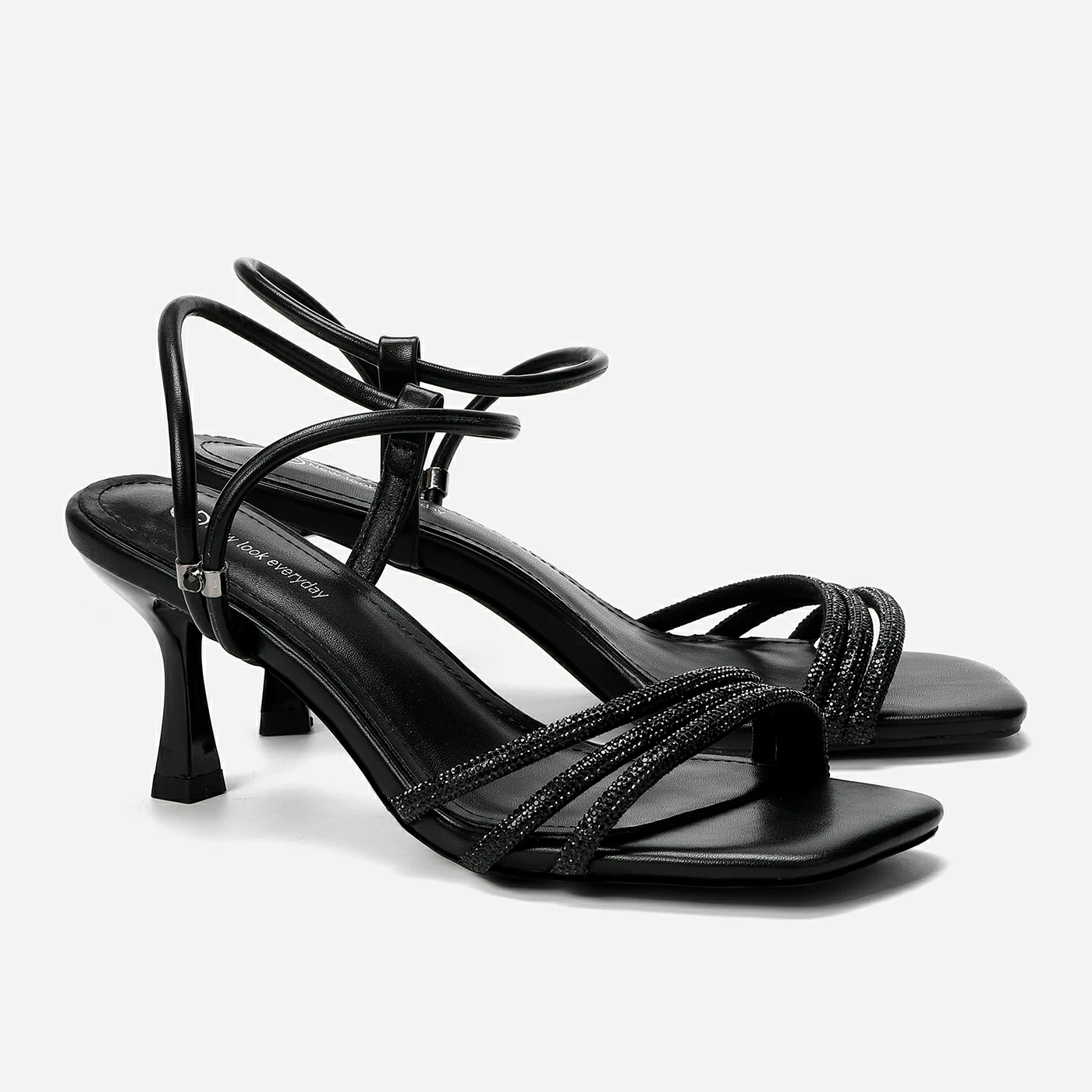 סנדל עקב שחור 36