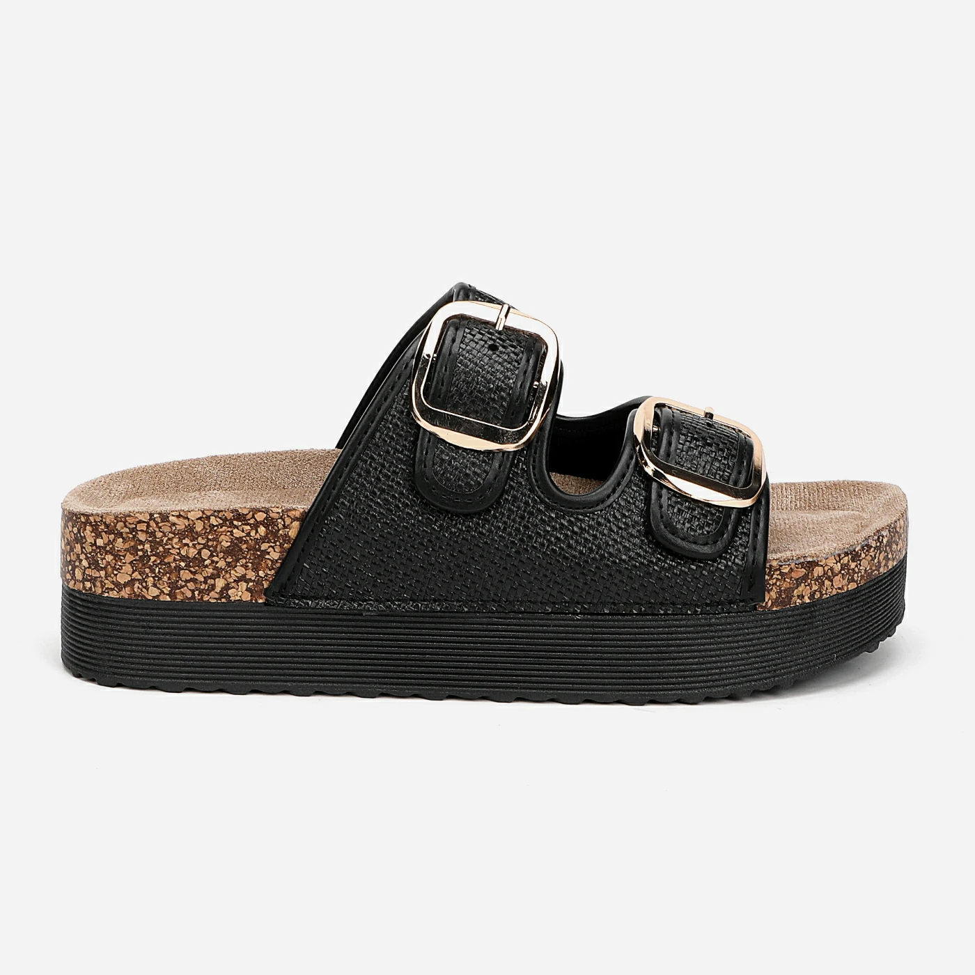 כפכף פלטפורמה שחור 39