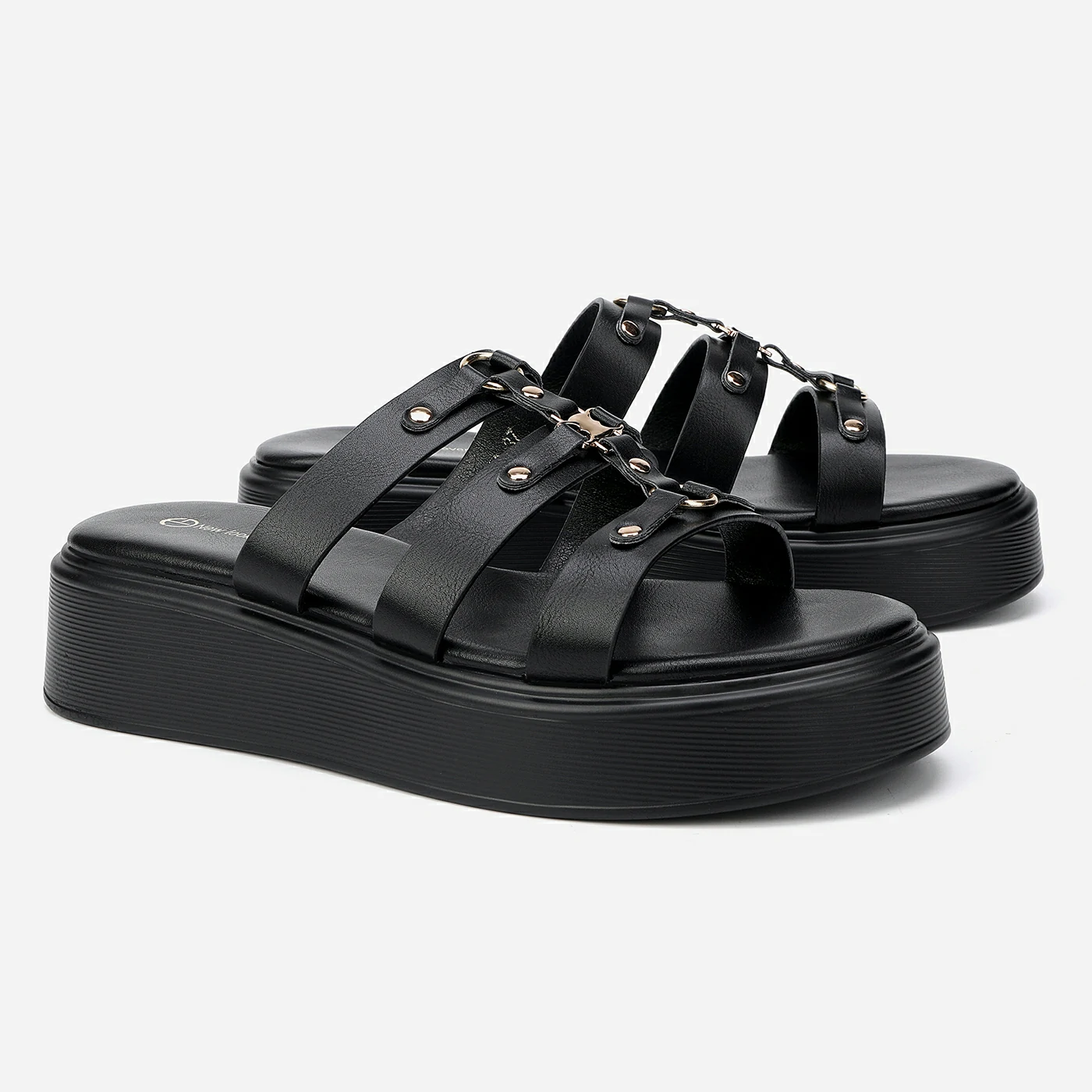 כפכף פלטפורמה שחור 38