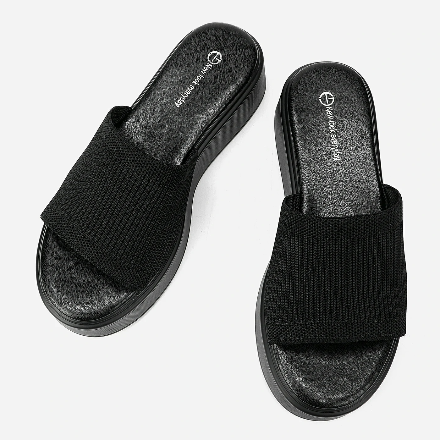 כפכף פלטפורמה שחור 40